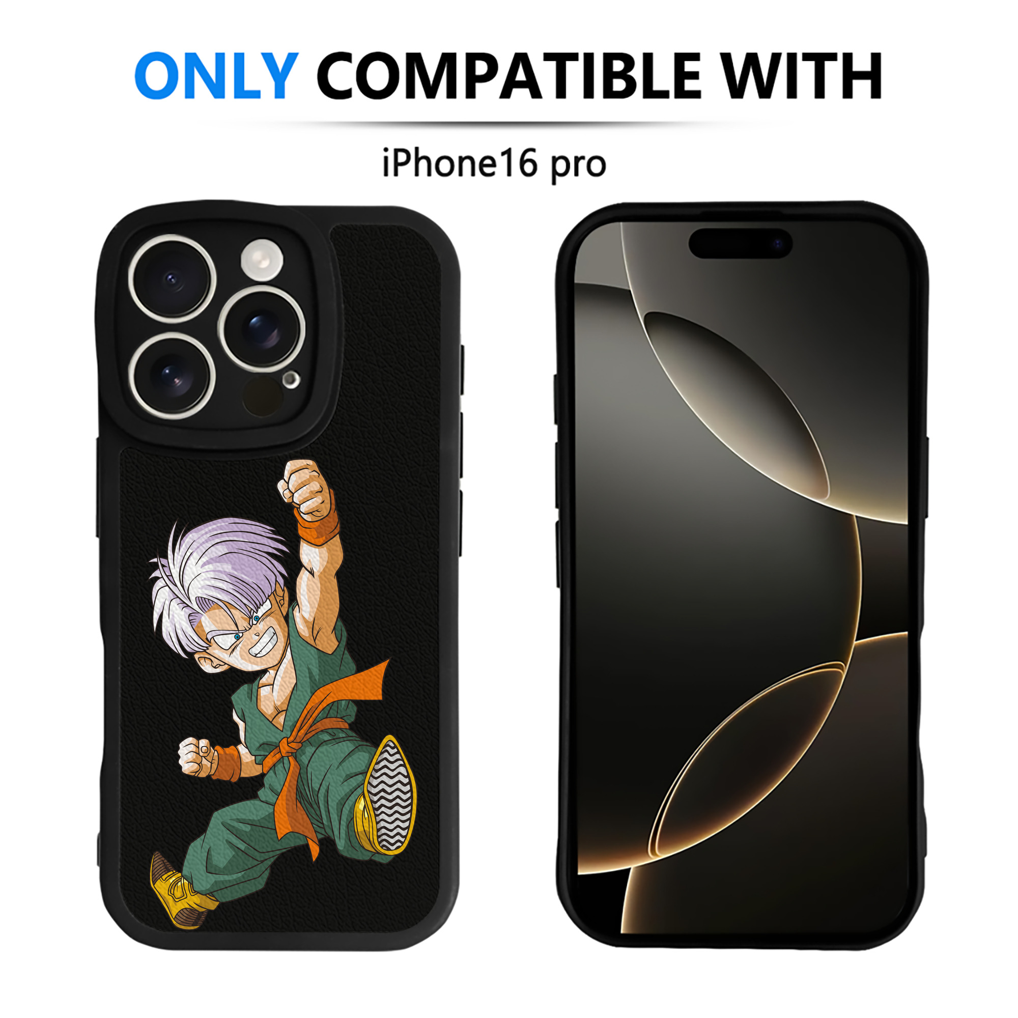 （画像用） ドラゴンボール トランクス（Torankusu）DRAGON BALL Trunks 【iPhone 16シリーズ対応】シリコンスマホケース（レザー調） 材質：シリコン